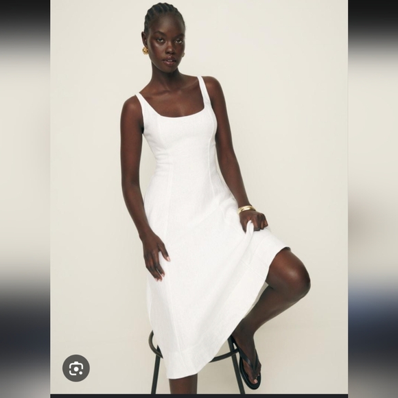 Reformation White Midi Dress - Picture 2 of 13